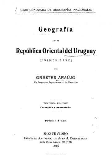 Portada de Geografía de la República Oriental del Uruguay
