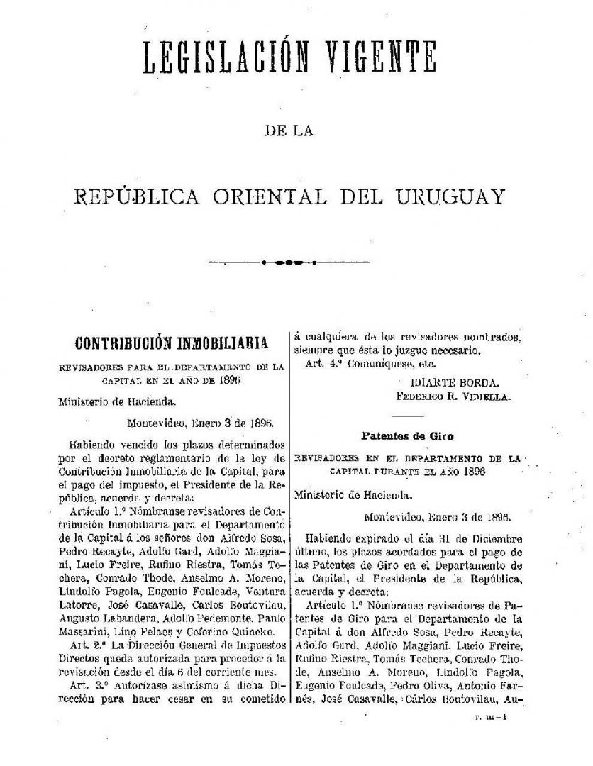 Portada de La Legislación vigente de la República Oriental del Uruguay. v3