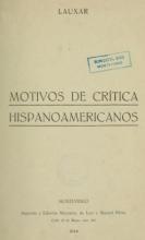 Portada de Motivos de crítica hispanoamericanos