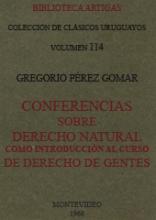 Portada de Conferencias sobre Derecho Natural como introducción al curso de Derecho de Gentes