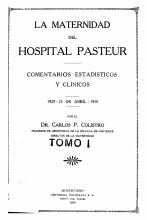 Portada de La Maternidad del Hospital Pasteur. T1