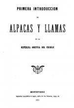 Portada de 'Primera introducción de alpacas y llamas en la República Oriental del Uruguay' de Augusto Fauvety
