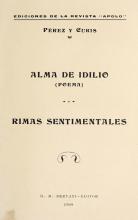Portada de 'Alma de idilio (poema) y rimas sentimentales' de Manuel Pérez y Curis