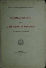 Portada de Conmemoración del II centenario de Montevideo