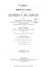 Portada de 'Compendio de la historia de la República O. del Uruguay. Tomo 1' de Isidoro De María