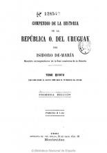 Portada de 'Compendio de la historia de la República O. del Uruguay. Tomo 5' de Isidoro De María