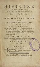 Portada de 'Histoire d'un voyage aux Isles Malouines, fait en 1763 & 1764. T. 2' de Dom Pernetty