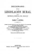 Portada de Diccionario de la legislación rural de la República Oriental del Uruguay