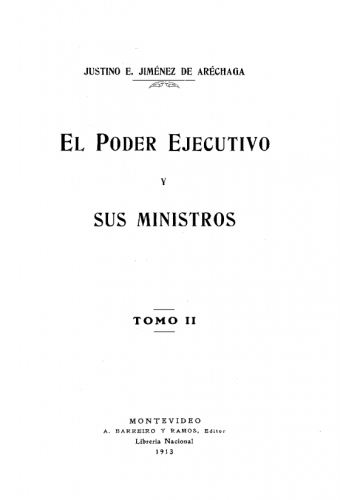 Portada de El poder ejecutivo y sus ministros. Volumen 2
