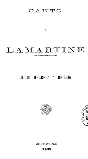 Portada de Canto a Lamartine