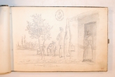 'Prontuario de paisajes de 1852. 12. Día 28 Mayo 1852-á la Una Pernia pelando la Pava-' de Juan Manuel Besnes e Irigoyen