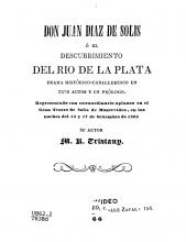 Portada de Don Juan Díaz de Solís ó el descubrimiento del Río de la Plata