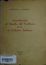 Portada de Contribución al estudio del problema de las ex-colonias italianas