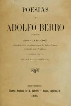 Portada de Poesias de Adolfo Berro