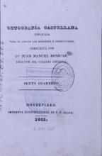 Portada de 'Ortografía castellana' de Juan Manuel Bonifaz