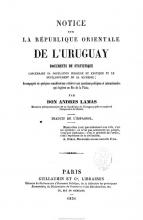 Portada de 'Notice sur la République Orientale de l'Uruguay' de Andrés Lamas