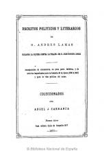 Portada de 'Escritos políticos y literarios' de Andrés Lamas
