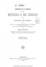 Portada de 'Compendio de la historia de la República O. del Uruguay. Tomo 3' de Isidoro De María