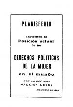 Portada de 'Planisferio indicando la posición actual de los derechos políticos de la mujer en el mundo' de Paulina Luisi