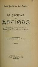 Portada de 'La epopeya de Artigas. Tomo I' de Juan Zorrilla de San Martín